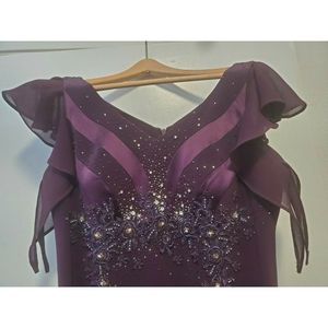 LEMONDE Vintage Formal Bead Detail Maxi Dress